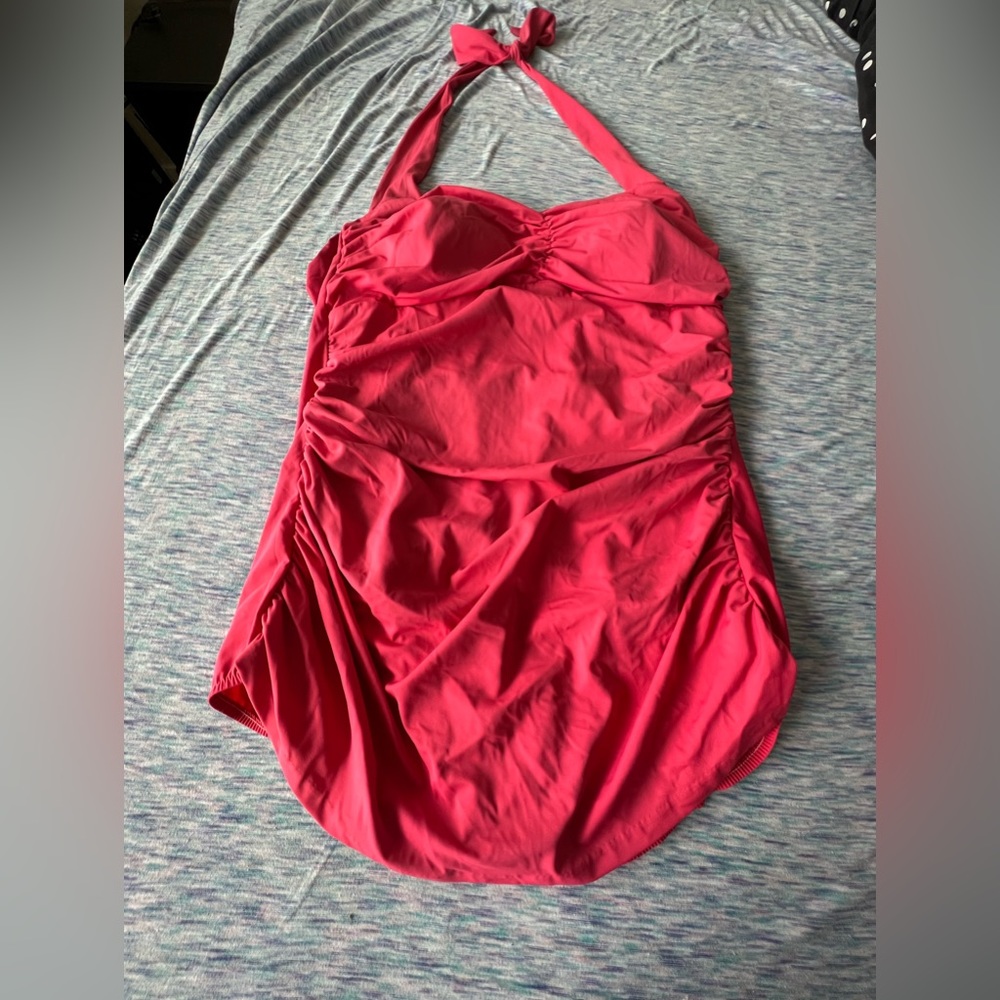 Coral plus size swimsuit